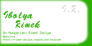 ibolya rimek business card